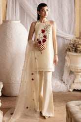 LUMINA BY RABIA ZAHUR | THIS ENSEMBLE EXUDES TIMELESS ELEGANCE AND MODERN SOPHISTICATION | ELEGANTLY HEAVY THREAD EMBROIDERED MULTI SEQUENCE WORK WITH MOTI WORK LAVA SILK DRESS | UNSTITCHED 3-PIECE SUIT | LP0314