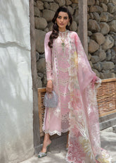 A FLORAL MESH - ROSE PINK BY CRIMSON | HEAVY SCHIFFLI WORK EMBROIDERED LAWN | UNSTITCHED 3-PIECE SUIT | CL24-D7B