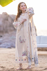 QALAMKAR- LUXURY CHIKENKARI LAWN EMBROIDERED - UNSTITCHED 3-PIECE SUIT