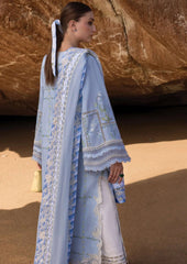 FLOW BY CRIMSON | ELEGANTLY MULTI DIGITAL PRINTED LAWN WITH ATTACHED CHICKENKARI LACE & HEAVILY EMBROIDERED THREAD WORK | UNSTITCHED 3-PIECE SUIT | A GIRL IN THE GARDEN | D-07-B