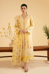 QLINEKARI BY QALAMKAR | LUXURY CHICKENKARI LAWN WITH MULTI THREAD EMBROIDERED WORK | UNSTITCHED 3-PIECE SUIT | SQ-12 ZHAIN
