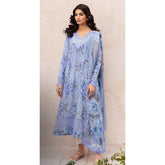 DAHLIA BY IZNIK | LUXURY DIGITAL PRINTED WITH CHICKENKARI EMBROIDERED LAWN - UNSTITCHED 3-PIECE SUIT |LIGHT BLUE | DL-09