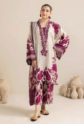 ADAN'S LIBAS | DIGITAL PRINTED WITH THREAD EMBROIDERED SWISS LAWN | UNSTITCHED 3-PIECE SUIT | DESIGN # 1568