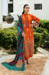 ZAINAB CHOTTANI | CHICKANKARI LAWN WITH MULTI THREAD EMBROIDERED WORK | UNSTITCHED 3-PIECE SUIT | D1A ZYNAH - SUMMER COLLECTION