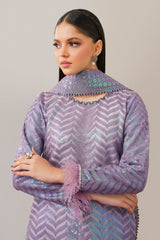 BAROQUE | BEAUTIFULLY ARTICLE | FULLY HEAVY THREAD EMBROIDERED WATER MULTI SEQUENCE WORK WITH ATTACHED STONE WORK & HANGING TASSELS WORK NET SHIRT | UNSTITCHED 3-PIECE SUIT | UF-516