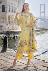 Adan Libas Yellow Luxury Lawn Collection Replica