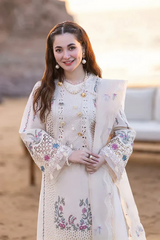 QALAMKAR- LUXURY CHIKENKARI LAWN EMBROIDERED - UNSTITCHED 3-PIECE SUIT