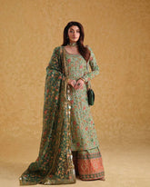 MEERA'S BY NELOO'S | LUXURY DIGITAL PRINTED RAW SILK WITH HAND EMBELLISHED WORK & HEAVY EMBROIDERED | UNSTITCHED SUIT