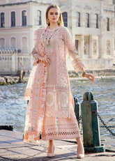 Adan Libas Pink Luxury Lawn Collection Replica