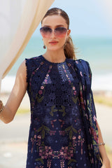 MARIA B | DESIGNED TO EXUDE ELEGANCE AND SOPHISTICATION | FULL HEAVY CHICKENKARI WORK & HEAVY MULTI FLOWER EMBROIDERED WORK LAWN | UNSTITCHED 3-PIECE SUIT | EL-25-10