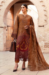 MARIA B | EXCLUSIVE WEAR | FULLY HEAVY CHICKENKARI SCHIFFLI EMBROIDERED LAWN | HEAVY THREAD EMBROIDERED WORK WITH LAZER CUT DESIGN WORK | UNSTITCHED 3-PIECE SUIT | D-2501-B