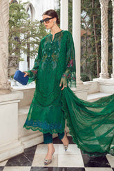 MARIA.B | "EID" LUXURY LAWN '25 D-02 | CHICKENKARI WORK WITH HEAVY EMBROIDERED | UNSTITCHED 3-PIECE SUIT