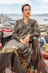 MARIA B - OLIVE GREEN - PURE LAWN DIGITAL PRINTED NEW ARRIVAL EMBROIDERY UNSTITCHED 3PC SUIT