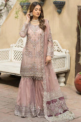 IMROZIA PEACH - EXCLUSIVE GHARARA COLLECTION HEAVY EMBROIDERED UNSTITCHED SUIT