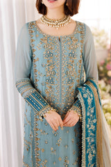 DASTAN-E-JASHAN BY CHARIZMA | THIS OUTFIT OFFERING COMFORT AND SOPHISTICATION FOR SPECIAL OCCASIONS AND CELEBRATIONS | FULLY HEAVY EMBROIDERED CHIFFON SHIRT | UNSTITCHED 3-PIECE SUIT | DJ5-08