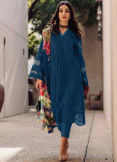 ROSIE BY SAIRA RIZWAN -BLUE - LUXURY LAWN CHIKANKARI WORK WITH EMBROIDERED UNSTITCHED 3-PIECE SUIT