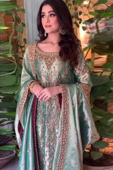 HARIS SHAKEEL | LUXURY WEAR | PREMIUM HAND EMBELLISHMENTE EMBROIDERED MASSORI SHIRT | UNSTITCHED 3-PIECE SUIT | 20736-17