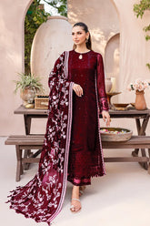 AZURE FORMALS CHIFFON EMBROIDERED COLLECTION 3 PC UNSTITCHED MAROON