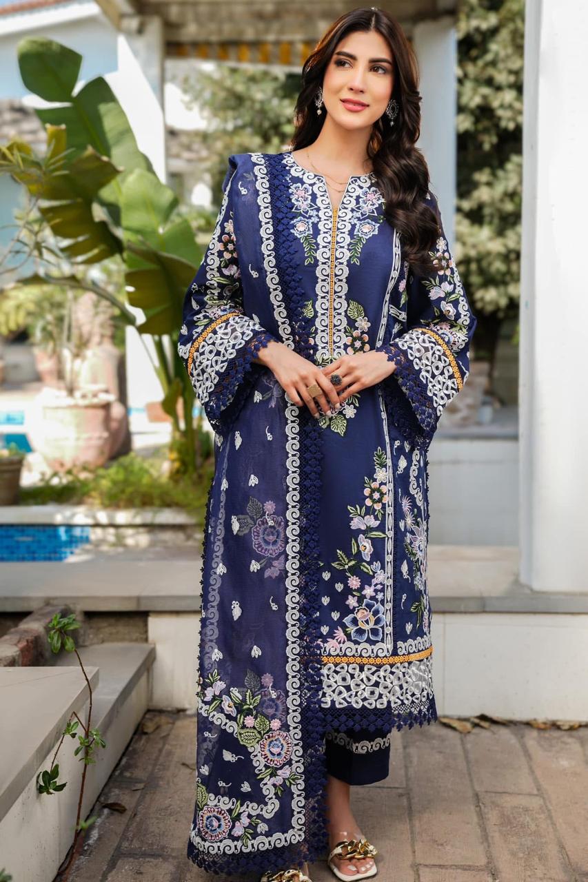 BLUE | THE ELEGANT DESIGN | HEAVY EMBROIDERED LAWN COLLECTION 2025! UN Shanzay Outfit BLUE | THE ELEGANT DESIGN | HEAVY EMBROIDERED LAWN COLLECTION 2025! UN Shanzay Outfit