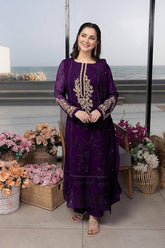 HANIA AMIR BY AZURE | ELEGANTLY FULL HEAVY HANDMADE EMBROIDERED CHIFFON | UNSTITCHED 3-PIECE SUIT