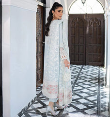 CHICKEN KARI - LIGHT BLUE LUXURY LAWN WITH EMBROIDERED UNSTITCHED 3-PIECE SUIT