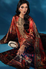 MARIA B | ELEGANTLY MULTI DIGITAL PRINTED SILK DRESS | UNSTITCHED 3-PIECE SUIT | MPS-W25-08-R