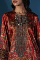 MARIA B | ELEGANTLY MULTI DIGITAL PRINTED SILK DRESS | UNSTITCHED 3-PIECE SUIT | MPS-W25-08-R