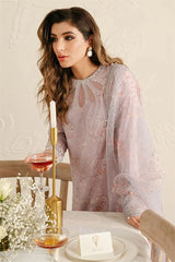 CROSS STITCH - LILAC BLOOM - SWISS LUXURY LAWN PRINTED WITH EMBROIDERED UNSTITCHED SUIT