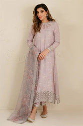 CROSS STITCH - LILAC BLOOM - SWISS LUXURY LAWN PRINTED WITH EMBROIDERED UNSTITCHED SUIT