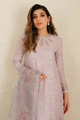 CROSS STITCH - LILAC BLOOM - SWISS LUXURY LAWN PRINTED WITH EMBROIDERED UNSTITCHED SUIT