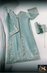 ESMA BY AGHA NOOR | PREMIUM HAND EMBELLISHMENT EMBROIDERED ORGANZA DRESS | UNSTITCHED 3-PIECE SUIT | GREENISH