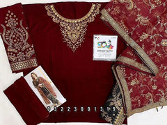 Jazmin Embroidered Velvet Formal Dress