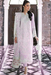 QALAMKAR | LUXURY CHICKENKARI LAWN WITH HEAVY EMBROIDERED WORK | UNSTITCHED 3-PIECE SUIT | QR-12 | PURPLE