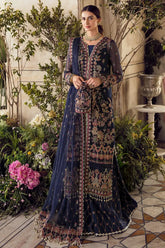 Afrozeh Blue Exclusive Bridal Wear Chiffon Collection