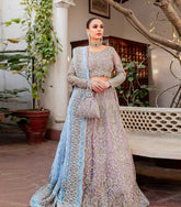 Kanwal Malik Purple Bridal Collection Net Maxi Replica