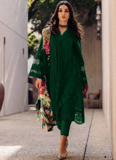 ROISE - SAIRA RIZWAN - GREEN - LUXURY LAWN CHIKANKARI WORK WITH EMBROIDERED UNSTITCHED 3-PIECE SUIT