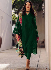 Saira Rizwan Green Luxury Chikankari Lawn Collection Replica