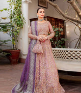 Kanwal Malik Purple Bridal Collection Net Maxi Replica