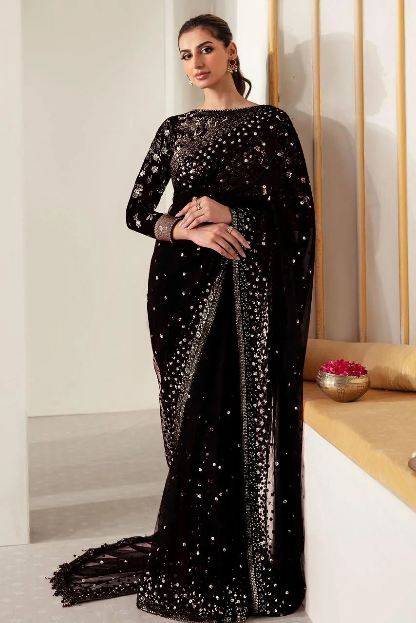 JAZMIN BLACK NET SAREE EXCLUSIVE WEAR1
