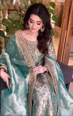 HARIS SHAKEEL | LUXURY WEAR | PREMIUM HAND EMBELLISHMENTE EMBROIDERED MASSORI SHIRT | UNSTITCHED 3-PIECE SUIT | 20736-17