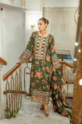 ANEELAS | LUXURY MULTI DIGITAL PRINTED SILK DRESS WITH FULL HEAVY MULTI THREAD EMBROIDERED SEQUENCE WORK | UNSTITCHED 3-PIECE SUIT
