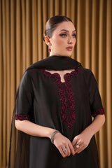 LULUSAR | BEAUTIFULLY HEAVY THREAD EMBROIDERED SEQUENCE WORK WITH CRYSTAL ATTACHED WORK RAW SILK DRESS | UNSTITCHED 3-PIECE SUIT