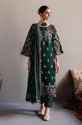 EMAAN ADEEL MAKHMAL EMBROIDERED VELVET 3PC UNSTITCHED SUIT (GREEN)