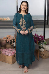 HANIA AMIR | BILQIS ELEGANTLY FULL HEAVY HANDMADE EMBROIDERED CHIFFON | UNSTITCHED 3-PIECE SUIT | B-24 B