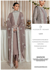 LUCENT BY HUSSAIN REHAR | LUXURY RAW SILK DRESS | FULLY HEAVY HAND EMBELLISHED EMBROIDERED WORK | UNSTITCHED 3-PIECE SUIT | PIYAZI