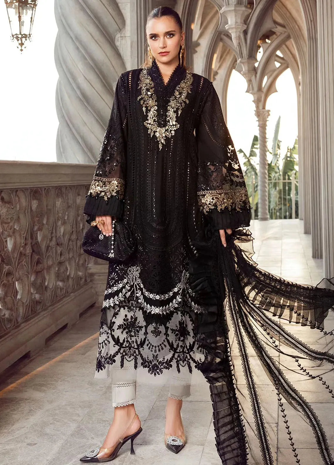 Maria B Embroidered Lawn Suit Unstitched 3 Piece MB24E D-03 Luxury Collection Maria B Embroidered Lawn Suit Unstitched 3 Piece MB24E D-03 Luxury Collection