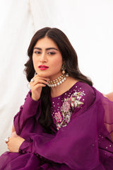 VANYA | BEAUTIFULLY HEAVY MULTI THREAD EMBROIDERED SEQUENCE WORK BANCHES WITH ATTACHED IRON STONE WORK RAW SILK DRESS | UNSTITCHED 3-PIECE SUIT | MF-05