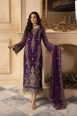 CHARIZMA | EXCLUSIVE WEAR | ELEGANTLY HANDMADE EMBELLISHMENT EMBROIDERED CHIFFON SHIRT WITH PREMIUM EMBROIDERED DUPATTA | UNSTITCHED 3-PIECE SUIT