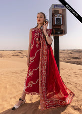 TWIRLS AND TIES BY CRIMSON | ELEGANTLY FULLY HEAVY MULTI THREAD EMBROIDERED LAWN WITH HEAVY CHICKENKARI WORK | UNSTITCHED 3-PIECE SUIT | D-08-B