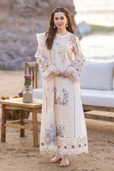 QALAMKAR- LUXURY CHIKENKARI LAWN EMBROIDERED - UNSTITCHED 3-PIECE SUIT